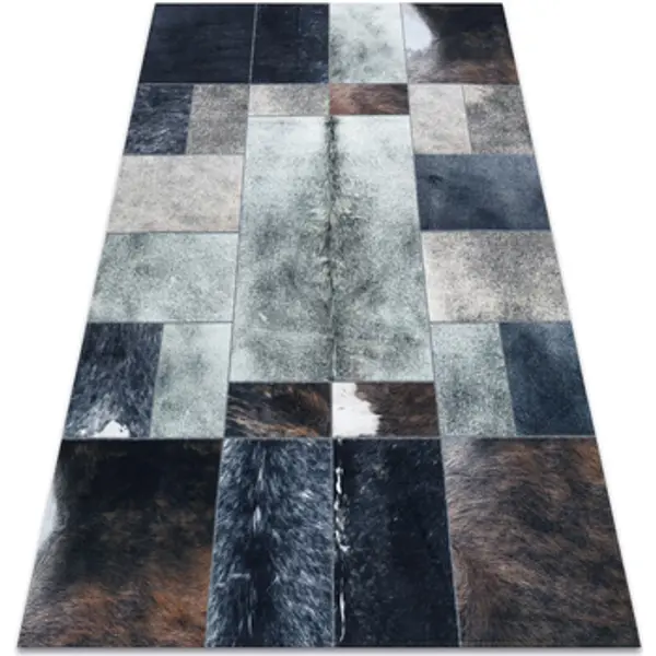 Rugsx Rugsx  Tepisi Tepih PATCHWORK 21719 black - Goveđa koža 120x170 cm  Rugsx