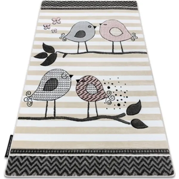 Rugsx Rugsx  Tepisi Tepih PETIT BIRDS PTICE krem 120x170 cm  Rugsx