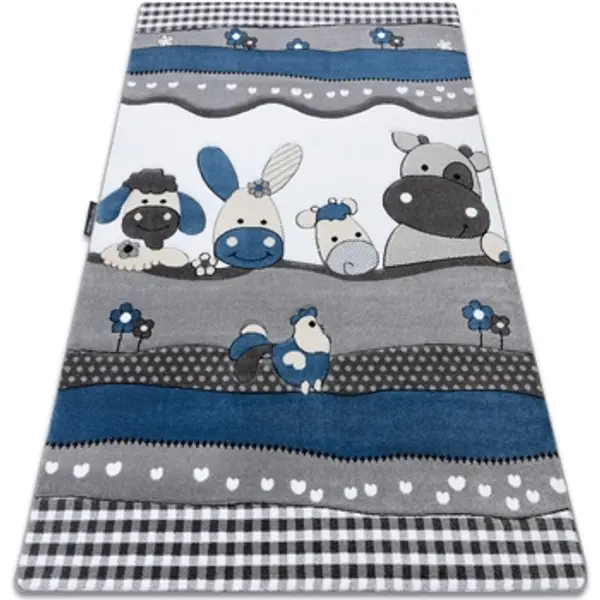 Rugsx Rugsx  Tepisi Tepih PETIT FARM FARMA ŽIVOTINJE plava 160x220 cm  Rugsx