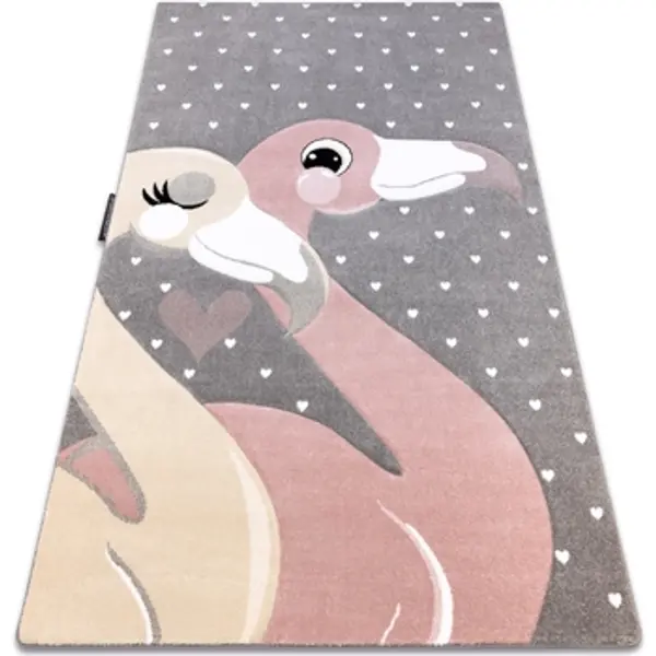 Rugsx Rugsx  Tepisi Tepih PETIT FLAMINGOS PLAMENE SRCA Siva 180x270 cm  Rugsx
