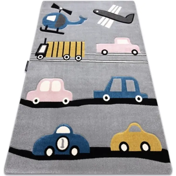 Rugsx Rugsx  Tepisi Tepih PETIT TOYS IGRAČKE AUTOMOBILMOBILI Siva 180x270 cm  Rugsx