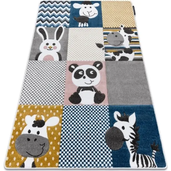 Rugsx Rugsx  Tepisi Tepih PETIT ZOO ŽIVOTINJE krem / Siva 80x150 cm  Rugsx