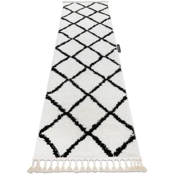 Rugsx Rugsx  Tepisi Tepih, Pločnik BERBER CROSS Bijela - u 80x300 cm  Rugsx