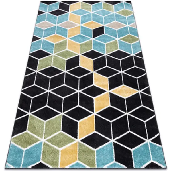 Rugsx Rugsx  Tepisi Tepih POLI 9139A Cube Kocka 3D crno 140x190 cm  Rugsx
