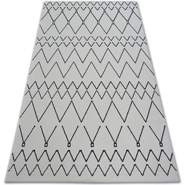 Rugsx Rugsx  Tepisi Tepih SENSE Micro 81249 CIK-CAK ETNO Bijela/plava 200x290 cm  Rugsx