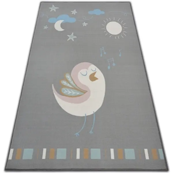 Rugsx Rugsx  Tepisi TEPIH za djecu LOKO Ptica Siva neklizajući 120x170 cm  Rugsx
