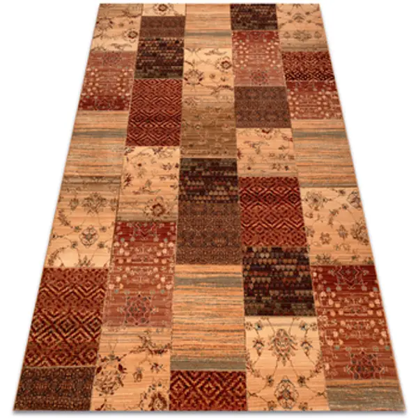 Rugsx Rugsx  Tepisi Vuna Tepih KASHQAI 4327 101 Patchwork terakota 160x240 cm  Rugsx