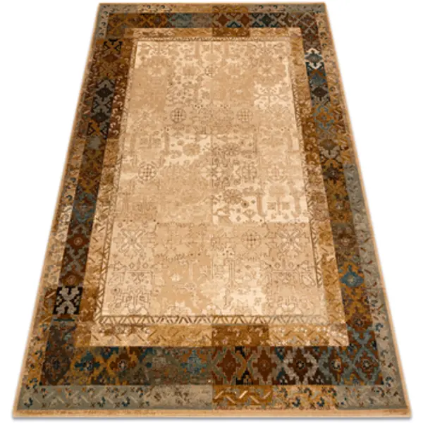 Rugsx Rugsx  Tepisi Vuna Tepih OMEGA LUMENA etnički, gumiran kamel 200x300 cm  Rugsx