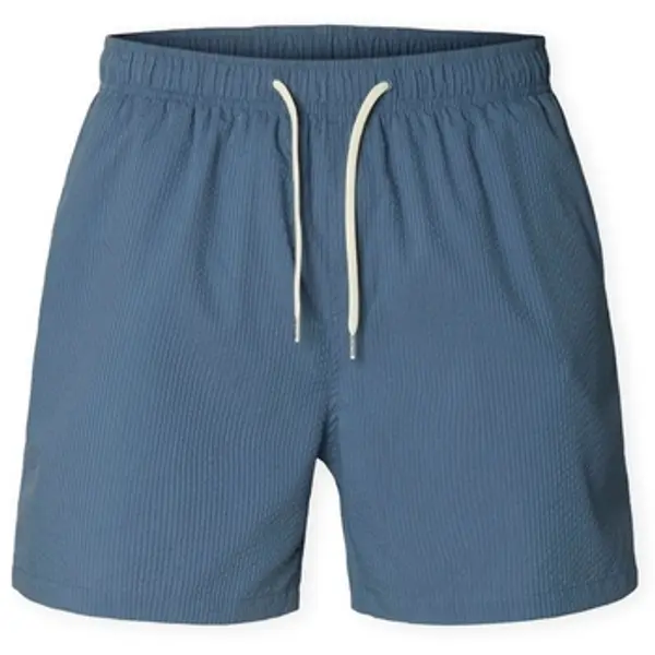 Selected Selected  Bermude i kratke hlače Cooper-Seersucker Swim Shorts - Blue Mirage  Selected