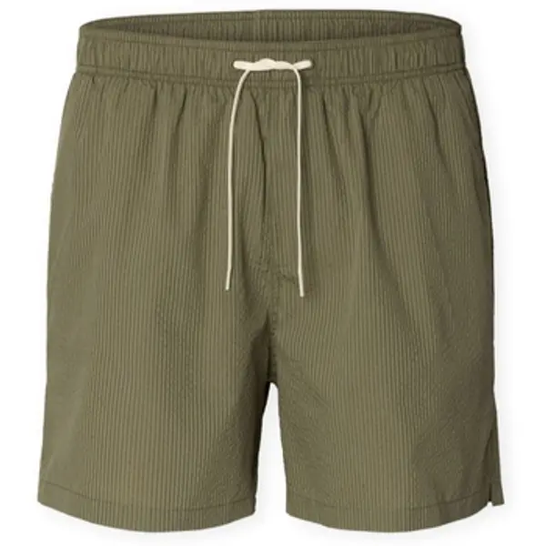 Selected Selected  Bermude i kratke hlače Cooper-Seersucker Swim Trunks - Deep Lichen Green  Selected