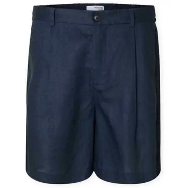 Selected Selected  Bermude i kratke hlače Loose Shorts - Wyatt Linen - Outer Space  Selected