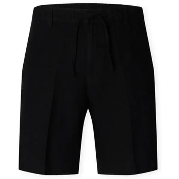 Selected Selected  Bermude i kratke hlače Noos Regular-Leroy Linen Shorts - Black  Selected