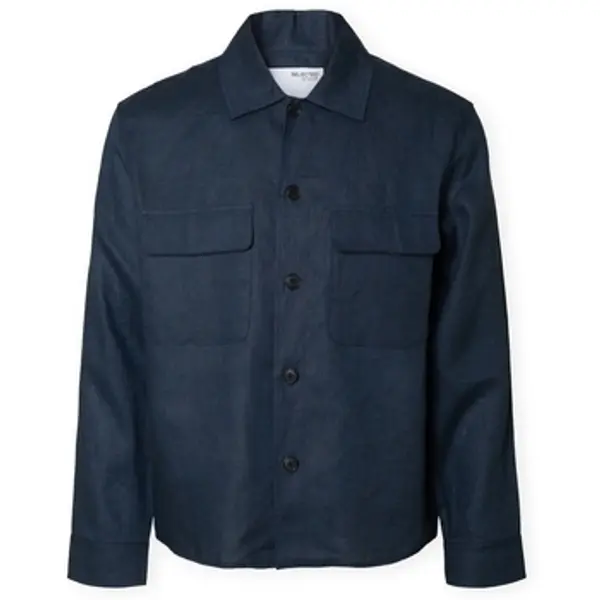 Selected Selected  Kaputi Relaxed Overshirt - Wyatt Linen - Outer Space  Selected