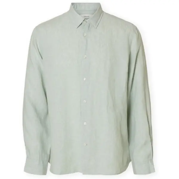 Selected Selected  Košulje dugih rukava Noos Regkylian-Linen Shirt - Aqua Gray/White  Selected