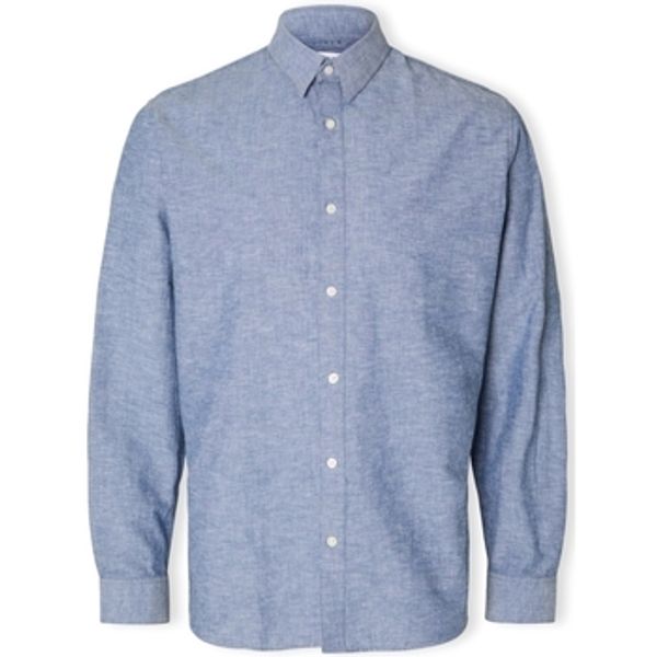 Selected Selected  Košulje dugih rukava Noos Slimnew-linen Shirt L/S - Medium Blue Denim  Selected