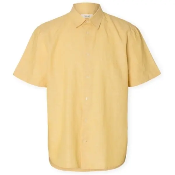 Selected Selected  Košulje kratkih rukava Noos Regclay Linen Shirt - Ochre/Mixed  Selected