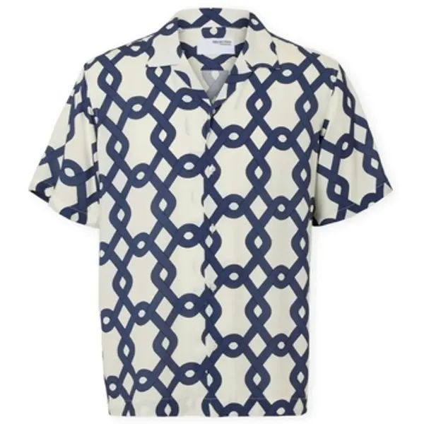 Selected Selected  Košulje kratkih rukava Relax-Vero Shirt - Egret/Geo  Selected