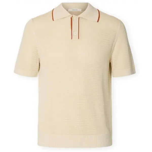 Selected Selected  Polo majice kratkih rukava Jesse Knit - Birch/Potter  Selected