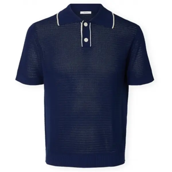 Selected Selected  Polo majice kratkih rukava Jesse Knit - Ocean Cavern/Birch  Selected
