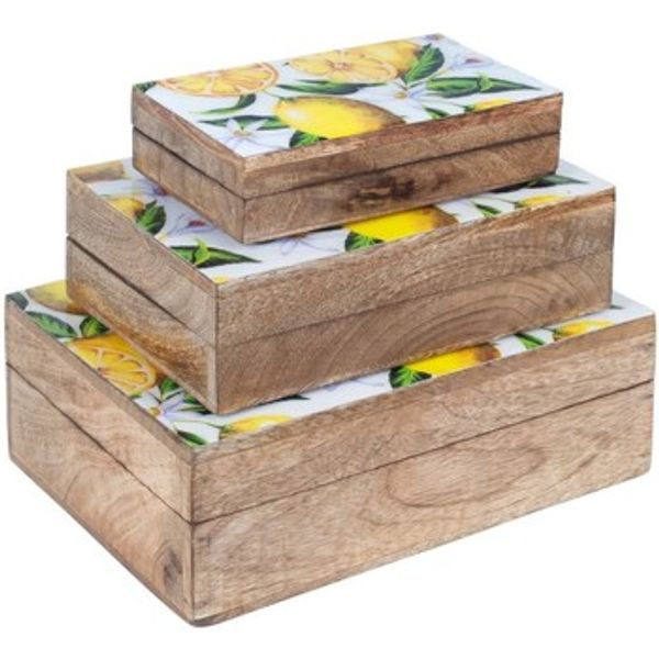 Signes Grimalt Signes Grimalt  Košare i kutije Set 3 Kutije Limuna  Signes Grimalt