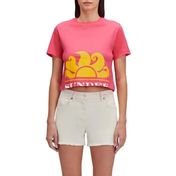 Sundek Sundek  Majice kratkih rukava Cropped T-Shirt With Maxi Logo Print  Sundek