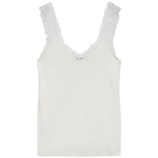 Vero Moda Vero Moda  Majice s naramenicama i majice bez rukava Débardeur Vero Moda blanc en viscose et élasthanne  Vero Moda