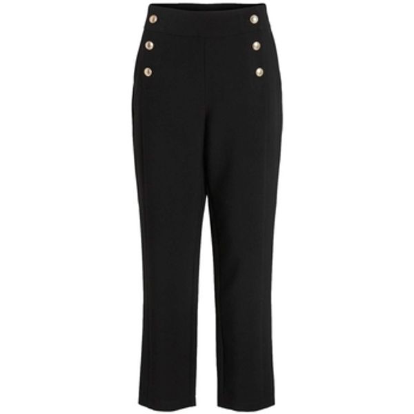 Vila Vila  Hlače Trousers Winnie Wide 7/8 - Black  Vila