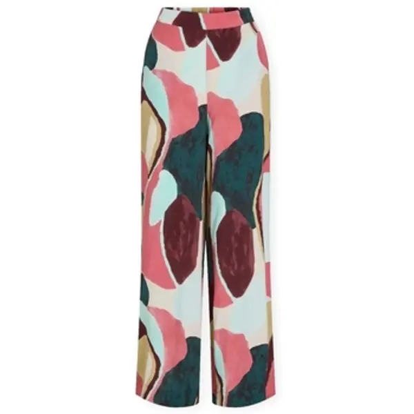 Vila Vila  Lagane hlače / Šalvare Lulu Kai Wide Trousers - Holly Berry/Multicolor  Vila