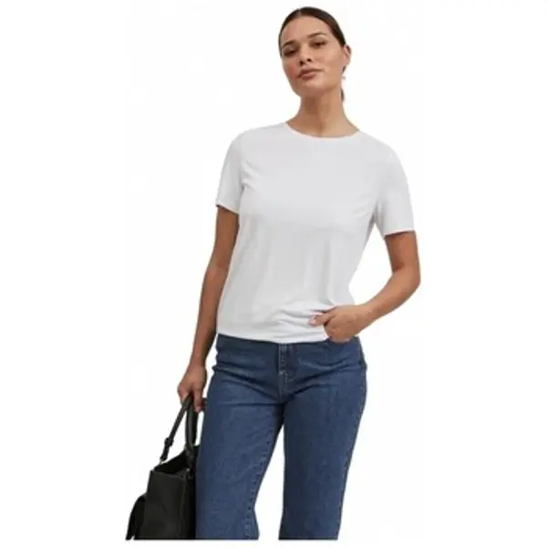 Vila Vila  Majice kratkih rukava Modala O Neck T-Shirt - Optical Snow  Vila