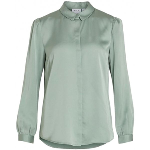 Vila Vila  Topovi i bluze Shirt Ellette Satin L/S - Green/Milieu  Vila