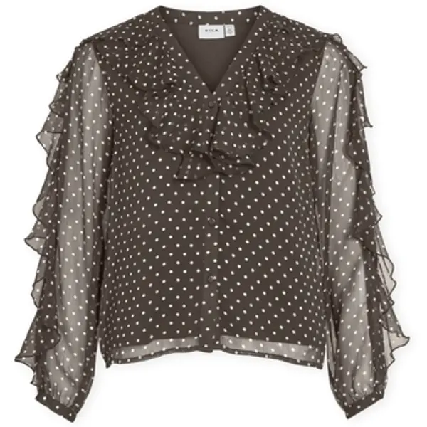 Vila Vila  Topovi i bluze Top Harley - Chocolate Brown/White  Vila