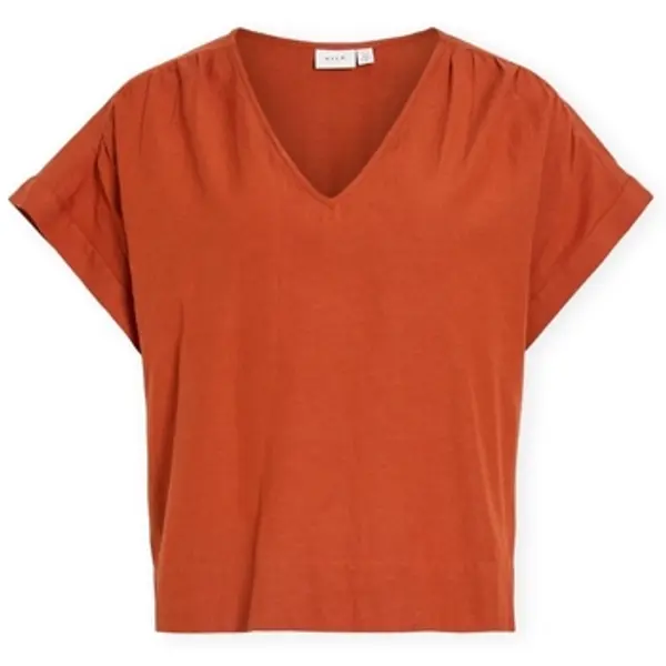 Vila Vila  Topovi i bluze Top Prisilla V-Neck - Burnt Brick  Vila
