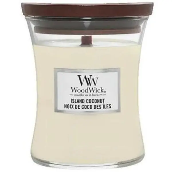 Woodwick Woodwick  Svijeće i raspršivači mirisa Bougie parfumée  Tropicale blanche  Woodwick