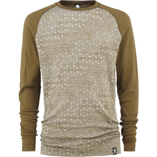 Bula Bula GEO MERINO WOOL CREW Dugačka muška majica, smeđa, veličina