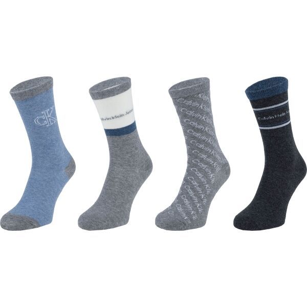 Calvin Klein Calvin Klein WOMENS 4PK MULTI LOGO DRESS CREW GIFTBOX EVE Ženske čarape, siva, veličina