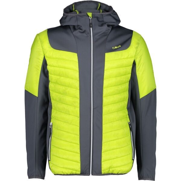 CMP CMP MAN HYBRID JACKET FIX HOOD Muška hibridna jakna, reflektirajući neon, veličina