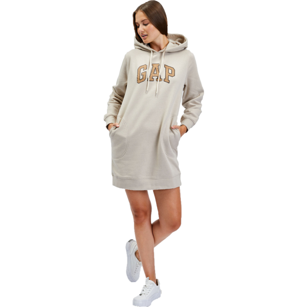 GAP GAP HOODIE DRESS Ženska haljina, bež, veličina