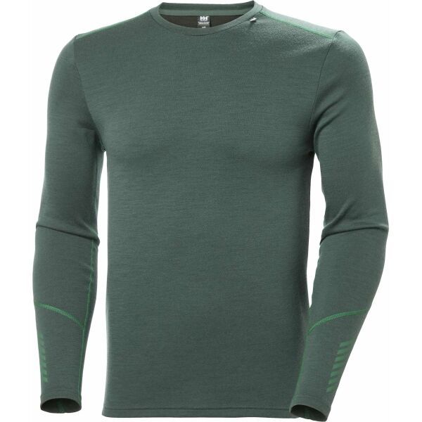 Helly Hansen Helly Hansen LIFA MERINO MIDWEIGHT CREW Muški bazni sloj visokih performansi, tamno zelena, veličina