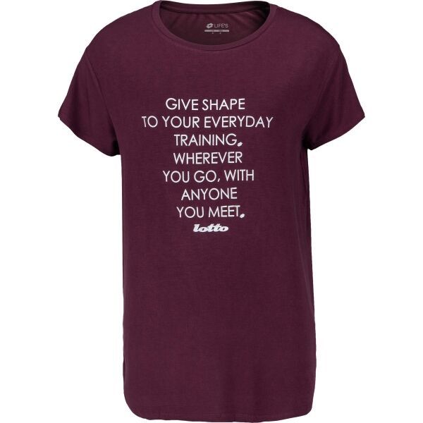 Lotto Lotto TEE TEXT W VI Ženska majica kratkih rukava, boja vina, veličina