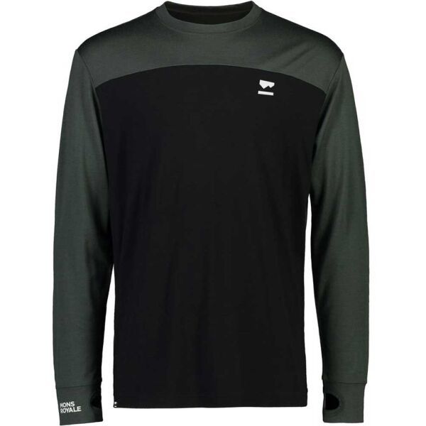 MONS ROYALE MONS ROYALE YOTEI TECH LS Muška majica od merino vune, crna, veličina