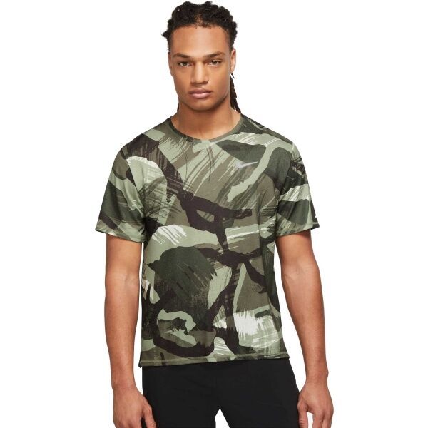 Nike Nike NK DF MILER TOP SS CAMO Muška majica za trčanje, khaki, veličina