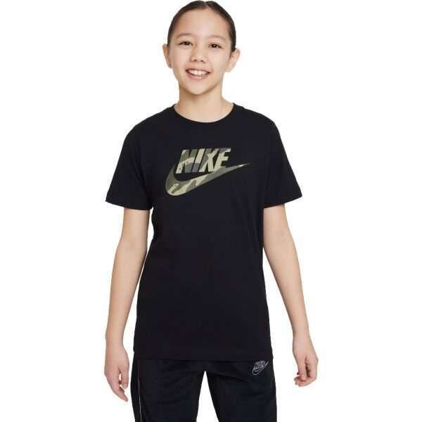 Nike Nike NSW TEE CLUB CAMO Majica za djevojčice, crna, veličina