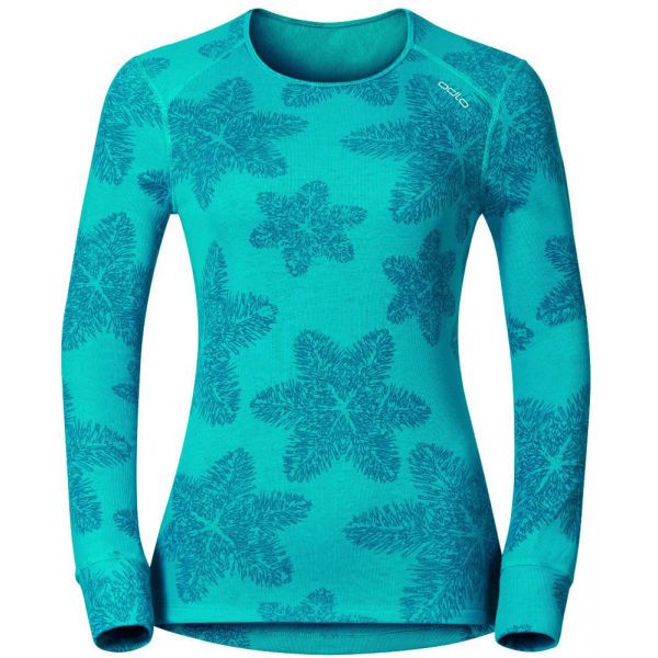 Odlo Odlo L/S CREW NECK GOD JUL PRINT WIN Ženska funkcionalna majica, tirkiz, veličina