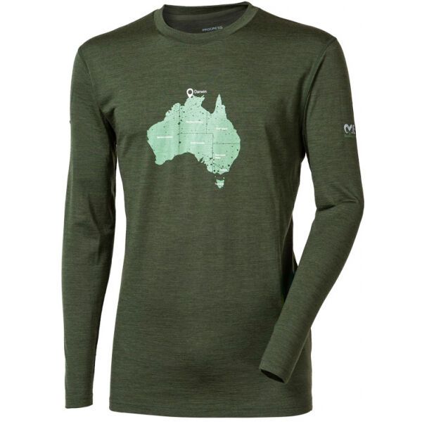 PROGRESS PROGRESS MAGAR TREK Muška Merino majica kratkih rukava, khaki, veličina