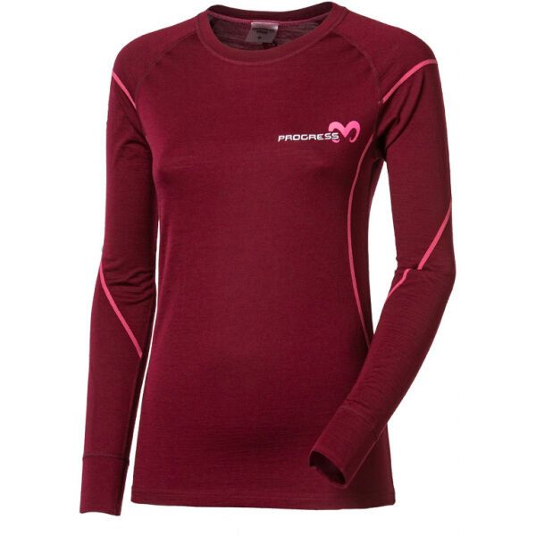 PROGRESS PROGRESS MERINO LS-L Ženska funkcionalna Merino majica, ljubičasta, veličina