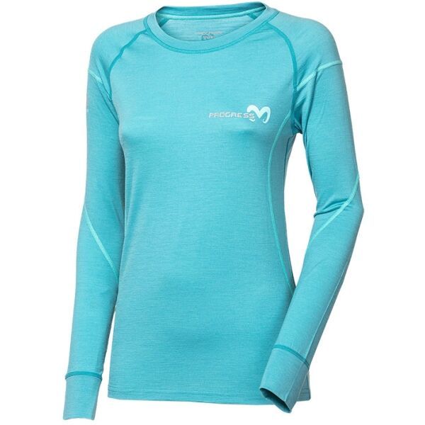 PROGRESS PROGRESS MERINO LS-L Ženska funkcionalna Merino majica, tirkiz, veličina