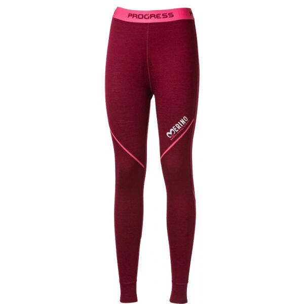 PROGRESS PROGRESS MERINO LT-L Žensko funkcionalno dugo donje rublje, boja vina, veličina