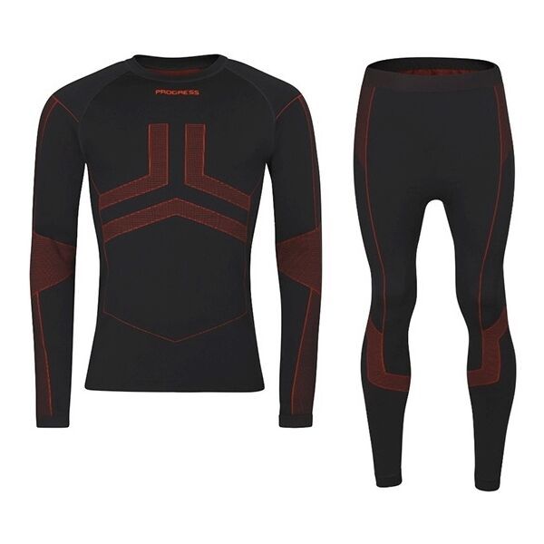 PROGRESS PROGRESS SEAMLESS BAMBOO SET Muško termo donje rublje od bambusa, crna, veličina