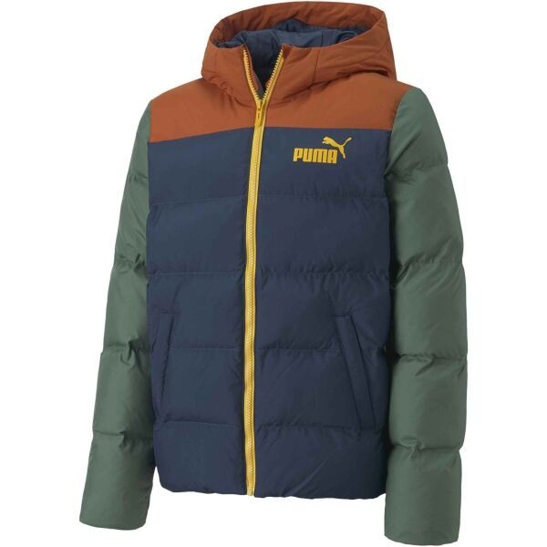 Puma Puma COLOURBLOCK POLYBALL HOODED JACKET Dječja podstavljena jakna, tamno plava, veličina