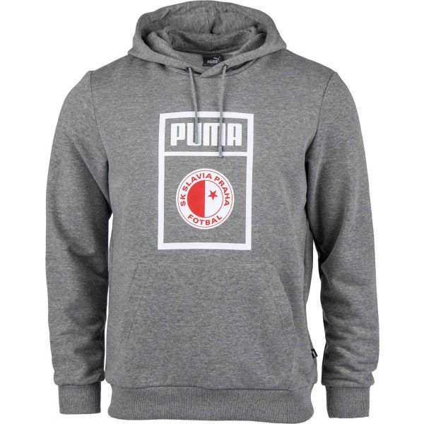 Puma Puma SLAVIA PRAGUE GRAPHIC HOODY Muška majica s kapuljačom, siva, veličina
